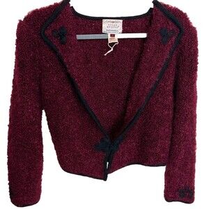 Women's Burgundy Sweater with Black Trim